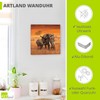 ARTLAND Wall Decoration Wall Clock without Ticking Noises Canvas Radio-Controlled