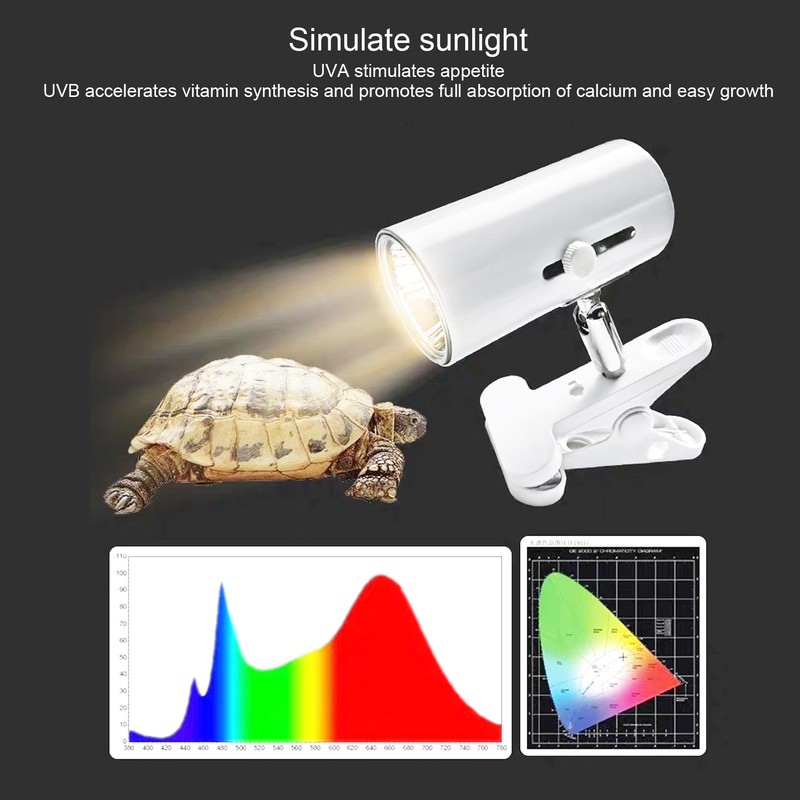 Reptile Sun Basking Lamp Clip on Bracket Rotatable Heat Light