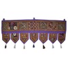 Sophia Art Indian Embroidered Door Window Valance Toran Wall Hanging Indian Boho Handmade Patchwork Toran