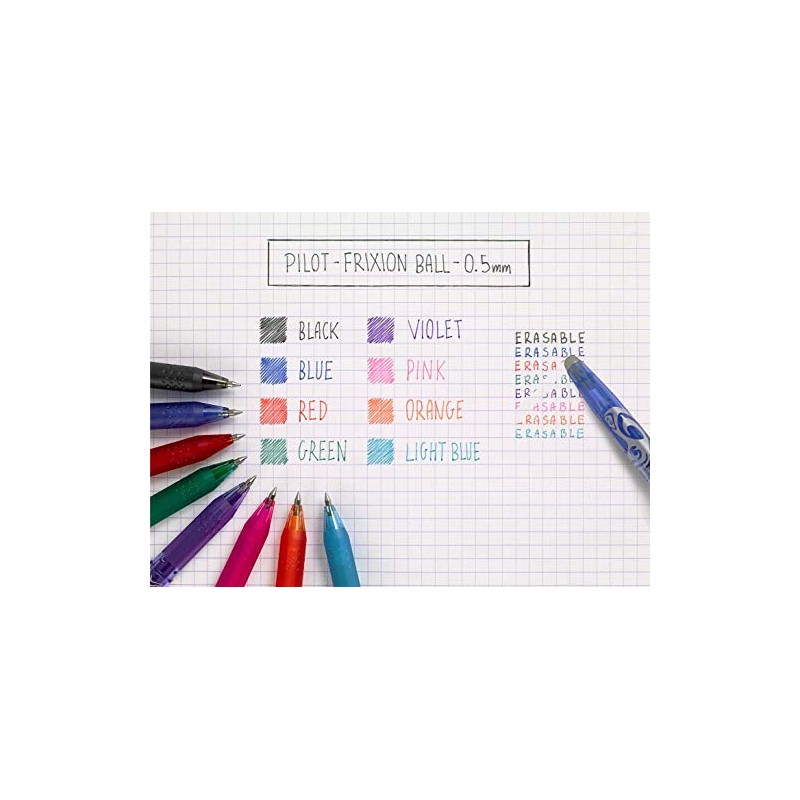 Pilot Frixion Erasable Rollerball Pen Fine 0.5mm Tip- Black, Box