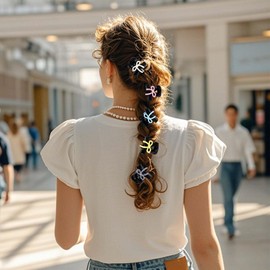 5Pcs Mini Bow Claw Hair Clips – Nonslip Bowknot Clamps for Thick Thin Hair Accessories Women Girls (Black)