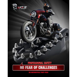 MZS Motorcycle Front Foot Pegs, 2018-2024 Adjustable Footpegs Rest Pedal Accessories Black Compatible with Softail Slim Lower Rider Street Bob Fat Bob Boy Sport Glide Heritage Breakout RA1250 RH1250S