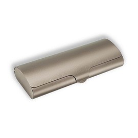 HUATEEN Aluminium Hard Shell Spectacle Case with Magnetic Closure - Slimline Protective Glasses Case for Men & Women, Velvet Lined Eyeglass Holder for Travel/Work (Grey)