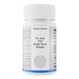 MG PRIME Autolack Lackstift Set für Jeep PS2 Bright Silver Metallic Basislack Klarlack je 50ml