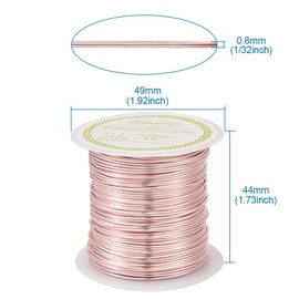Craftdady 8M x 0.8mm Copper Wire Long Lasting Plated Rose Gold Tarnish Resistant Craft Wire For Sculpting Armature Jewellery Making