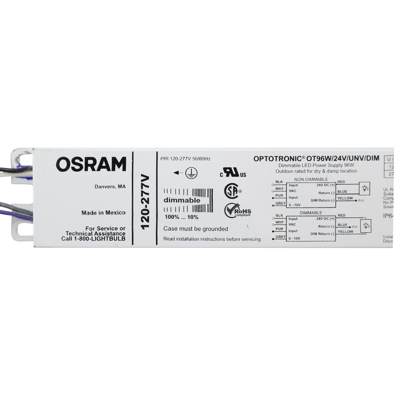 LEDVANCE OSRAM Constant Voltage 96W 24Vdc Dimmable LED Power Supply,
