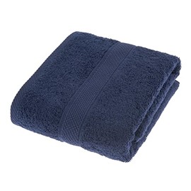 Homescapes Turkish Cotton Bath Towel Navy Blue Very Soft and Absorbent, 500 GSM Heavy Weight for everyday Luxury