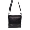 Black Leather Cross Body Bag with Zip Closure