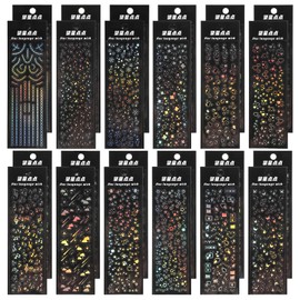 24 Sheets Holographic Deco Stickers Self Adhesive Glitter Korean Deco Stickers Clear Laser Star Butterfly Bubbles Decals Shinny Photocard Sticker for Scrapbook Journal Notebook Album DIY Decoration