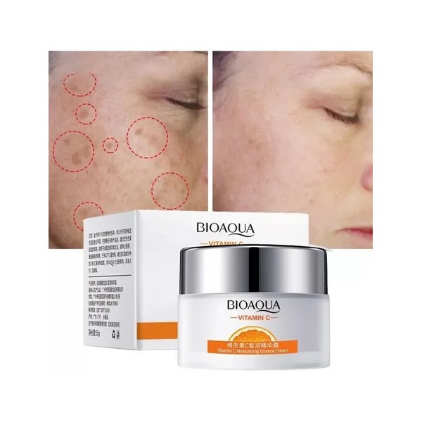 Crema Vitamina C Bioaqua Aclara Elimina Manchas Paño Todo tipo