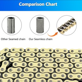 BIGLKNM 428H Motorcycle Chain 114 Links with 6pcs Connecting Master Link Fit for 110cc 125cc 50cc 90cc Dirt Pit Bike ATV; Heavy Duty Drive Seamless Steel Pipe Chain