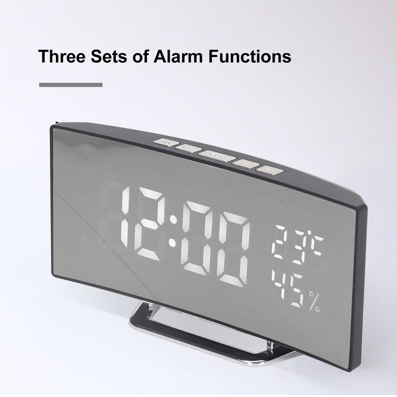 LED Digital Clock 3 Level Brightness Snooze USB Battery Powered