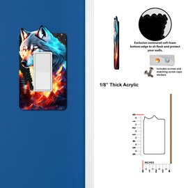 Off The Wall Plates - Mystic Wolf Holographic Decorative Acrylic Cover Single Paddle Rocker Wallplate