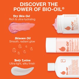 Bio-Oil Skincare Bundle for Sensitive and Dry Skin, Stretch Marks, Skin Care Oil (2 Oz), Dry Skin Gel (1.7 Oz), & Body Lotion (5.7), Pregnancy and Maternity Stretch Marks, Trial Kit