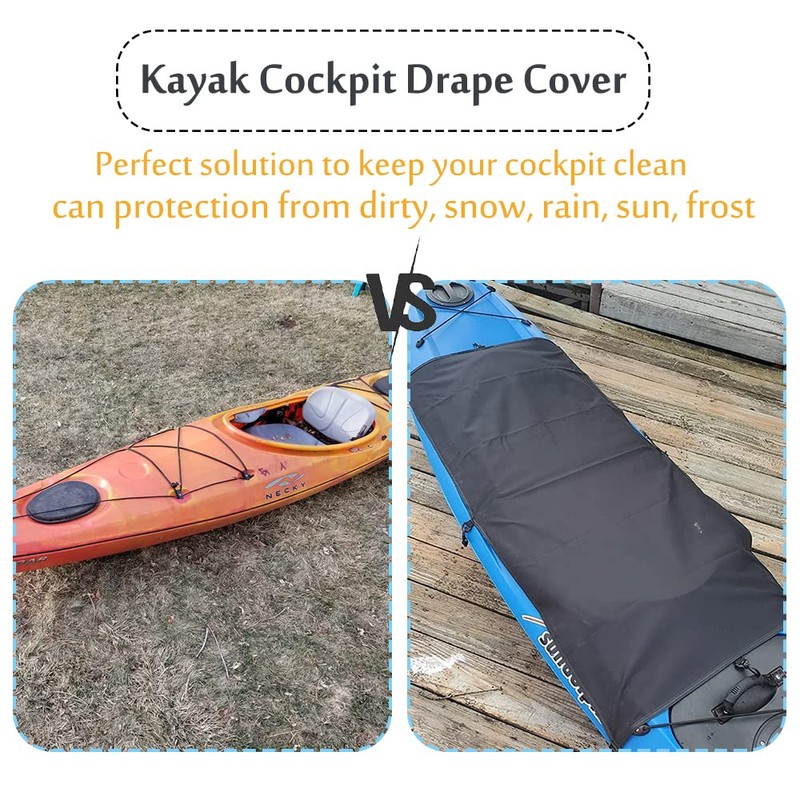 FCOUIID Kayak Cockpit Drape Cover with Hook Holes - 600D