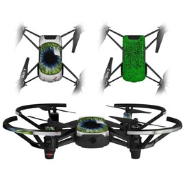 Skin Decal Wrap 2 Pack for DJI Ryze Tello Drone Eyeball Blue Green Drone NOT Included