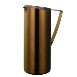 Service Ideas X7025BSRG Slim Water Pitcher with Ice Guard, 1.9 L (64 Ounces) Stainless Steel, Rose Gold