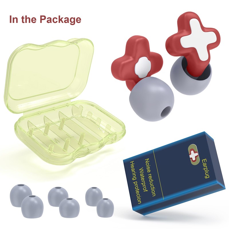 FNGXX Ear Plugs for Noise Reduction, Reusable Flexible Silicone EarPlugs