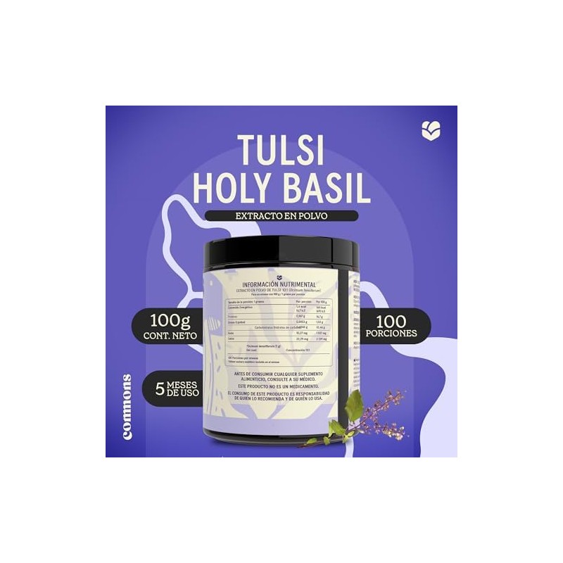 COMMONS Hongos Adaptógenos Kit Calma Reishi y Tulsi Extracto Puro