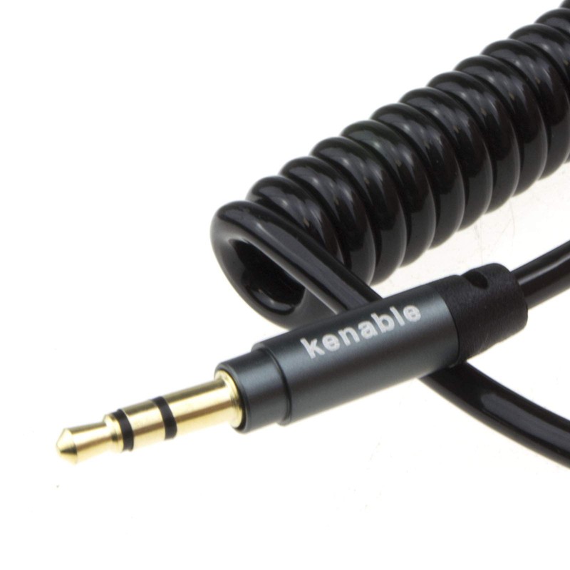 kenable PRO 22AWG COILED 3.5mm Stereo Jack Cable AUX Headphone