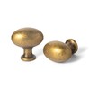 Goo-Ki 1.2Inch(36MM) Oval Antique Brass Cabinet Knobs, Zinc Alloy for