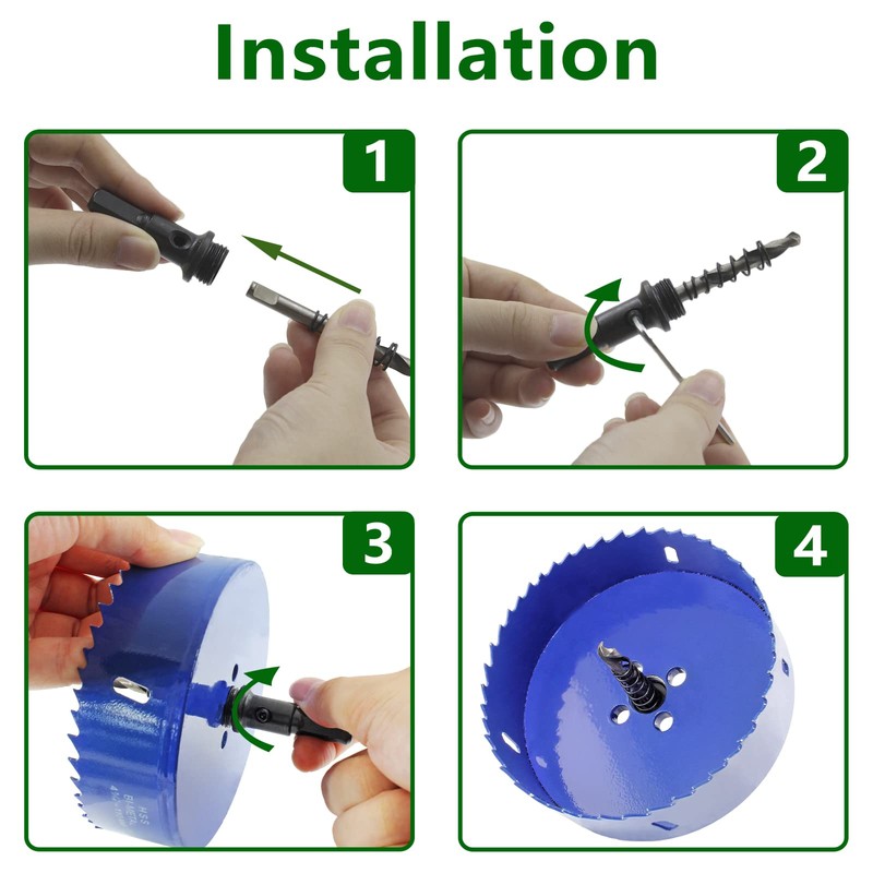 Luomorgo 110mm/4.33 inch Hole Saw, 1 1/4 inch Cutting Depth
