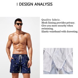 SNOW DREAMS Traje de baño para hombre, 5 pulgadas, pantalones cortos de playa Qucik Dry para hombre, ligeros, Árbol de coco marino., XX-Large