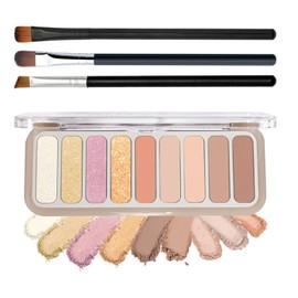 LJYBoBin 9 Colors Eyeshadow Palette,Matte Blendable Eyeshadow Makeup with Brush Make Up Gift Kit,Long Wearing Waterproof Highly Pigmented Brown Nude Smoky Brown Eye Shadow Palettes C