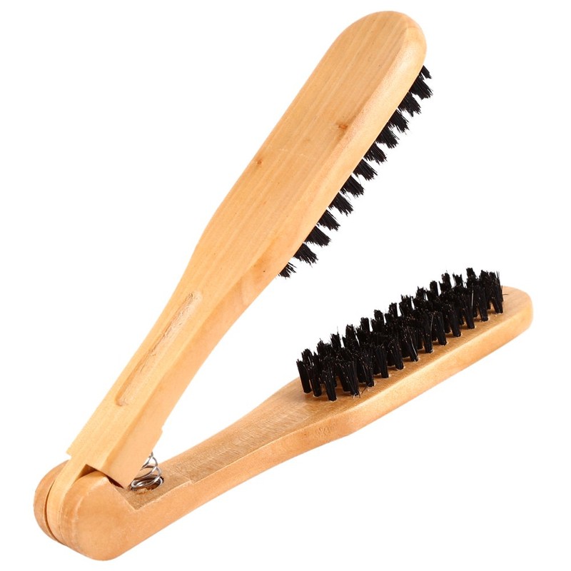 Professional Straightener Salon Hairdressing Comb Double Wooden Brush Anti Static