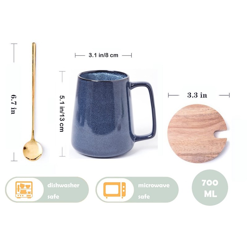 Large Ceramic Coffee Cups, 24 oz / 700 ml Extra
