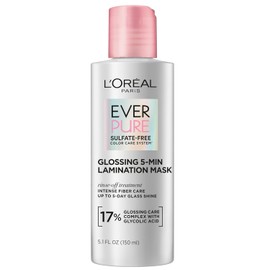 L'Oreal Paris Mascarilla Capilar Laminada Brillante Con Ácido Glicólico, Tratamiento Capilar Para Un Brillo Y Suavidad Duraderos Para Cabello Opaco Y Seco, Everpure, 150 Ml