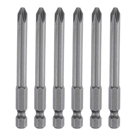 HARFINGTON 6pcs #2 Phillips Screwdriver Bit PH2 1/4" Hex Shank 3" (75mm) Long Magnetic S2 Steel Industrial Grade Screw Driver Bit Cross Head Electric Drill Bits 0.24" (6mm) Rod