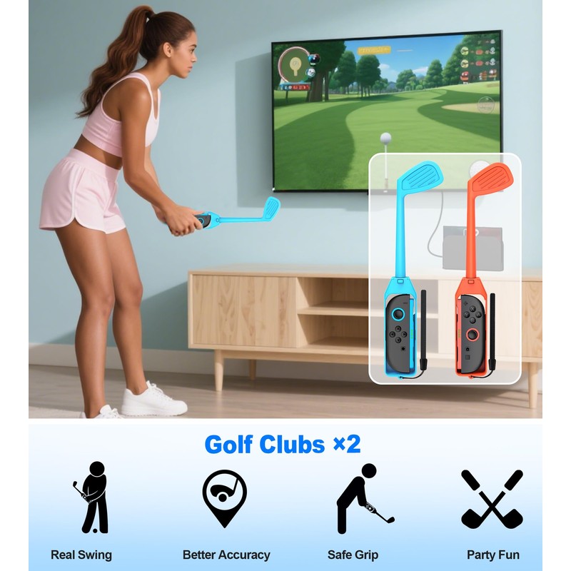 【16 in 1セット】2025年新登場！Switch2 Sports(ニンテンドースイッチスポーツ)アクセサリバンドル 体感ゲーム対応 対戦実装 没入感体験 体感スポーツ対応 Joy-Conグリップ用アクセサリ