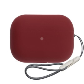 Ultra Thin Silicone Cover Airpods Pro 2 Case Silicone Case for Airpods Pro 2 Released 2022 Front LED Visible Case Cover with Lanyard (Wine red)