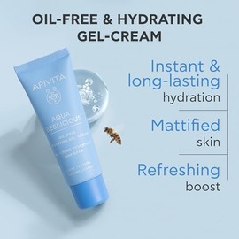Apivita Aqua Beelicious crema-gel hidratante oil free 40 ml – con extracto de flores, miel y aloe – hidratación ligera y acabado mate