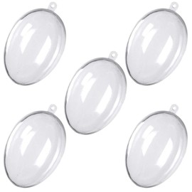 TKY Plastic Balls, Plastic Spheres, Ornaments, Balls, Decorative, Clear, Hollow, Decorative, Storage, DIY, Set of 5 (Egg)