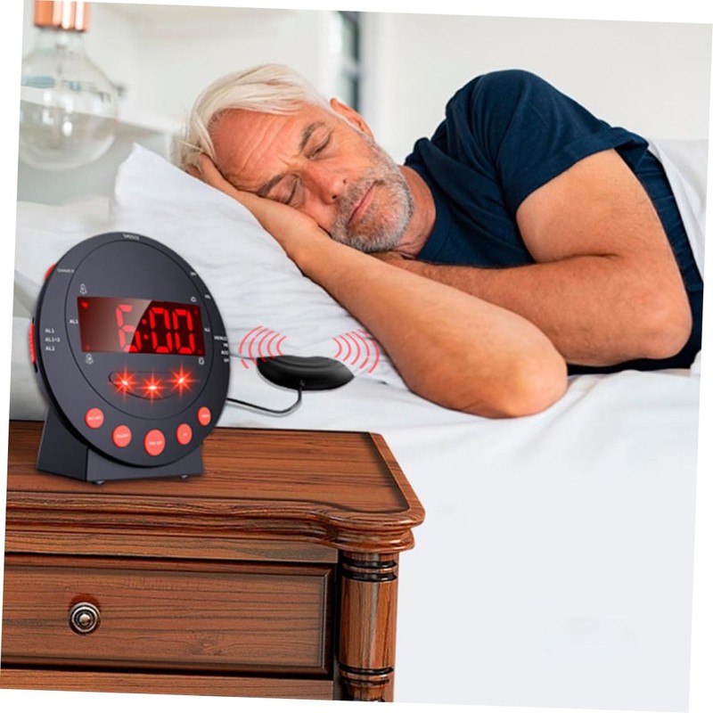 CORHAD Loud Alarm Clock with Bed Shaker for Deaf-mutes Sleep