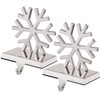 ONEPTY 2 Set Silver Stocking Holder Xmas Snowflake Stocking Hanger