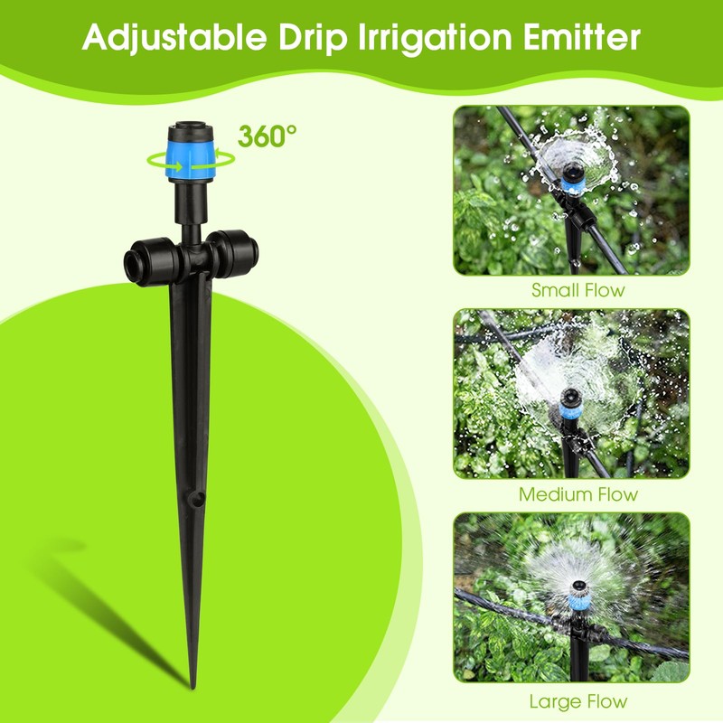 25 Pcs Water Irrigation Drippers, MSDADA Adjustable 360 Degree Fan