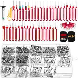 Reginary 333 Pcs Terminal Pin Removal Tool Kit Includes 43 Pcs Pin Extractor Tool Depinning Tool 290 Automotive Car Electrical 1/1.5/1.8/2.2/2.8/3.5 mm Pin Connectors for Household Devices(Red)