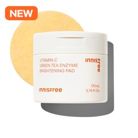 innisfree 이니스프리 비타민C 그린티 엔자임 잡티 토닝 패드 60매 / 브라이트닝 화이트닝 멀티비타민 토너패드 피부톤