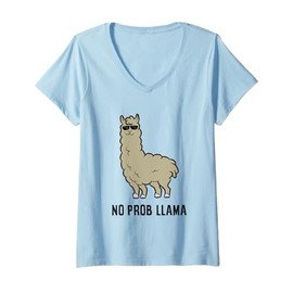 Womens No Drama Llama Funny Alpaca Lover Llamas V-Neck T-Shirt