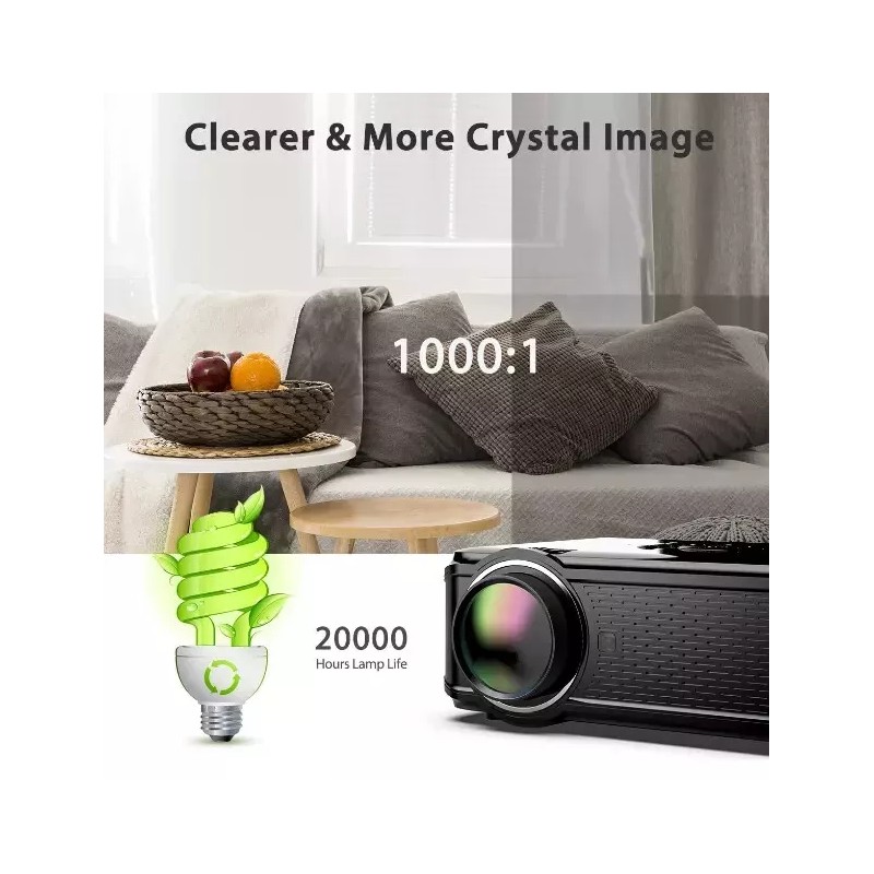 Excelvan BL-90 1000 Lumens 130 Inch Multimedia Portable LCD Projector