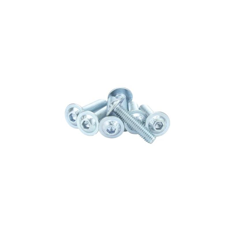 M6 x 20mm Socket Flanged Button Screws - Bright Zinc
