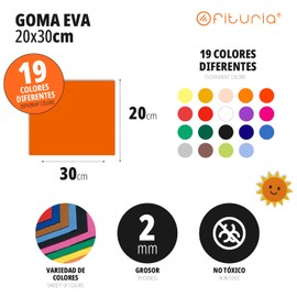 OFITURIA Fogli di Gomma Eva Colorata per Lavoretti Creativi, Fai-da-te, Progetti Scolastici, Scrapbooking, Decorazioni Artistiche e Biglietti 20x30cm (Crema, 5 pz)