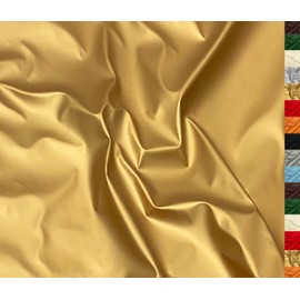 A-Express Soft Faux Leather Fabric Spandex Stretch Smooth Matt Matte Leatherette Vinyl Material 140cm 55" Wide 230gsm One Way Stretch Sold Per Meter - 1 Meter 100cm x 140cm Gold