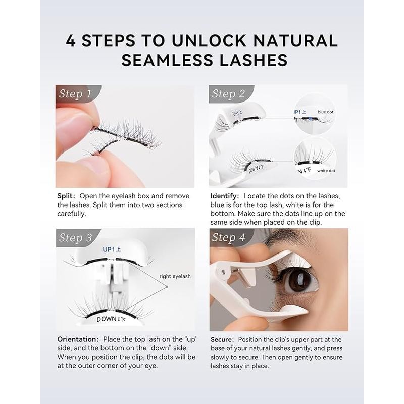 WOSADO Soft Magnetic Eyelashes All-in-One Kit with Applicator, Reusable Magnetic