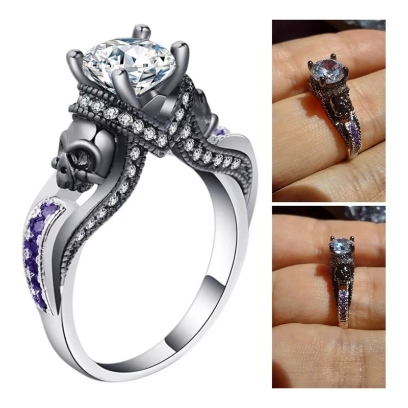 Anillo Compromiso Skull Calavera Punk Dark