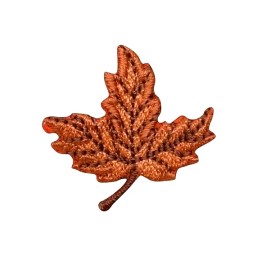 Unbranded iron on patch applique Brown Leaf  1-1/8" x 1-1/8" (2.8cm x 2.8cm)