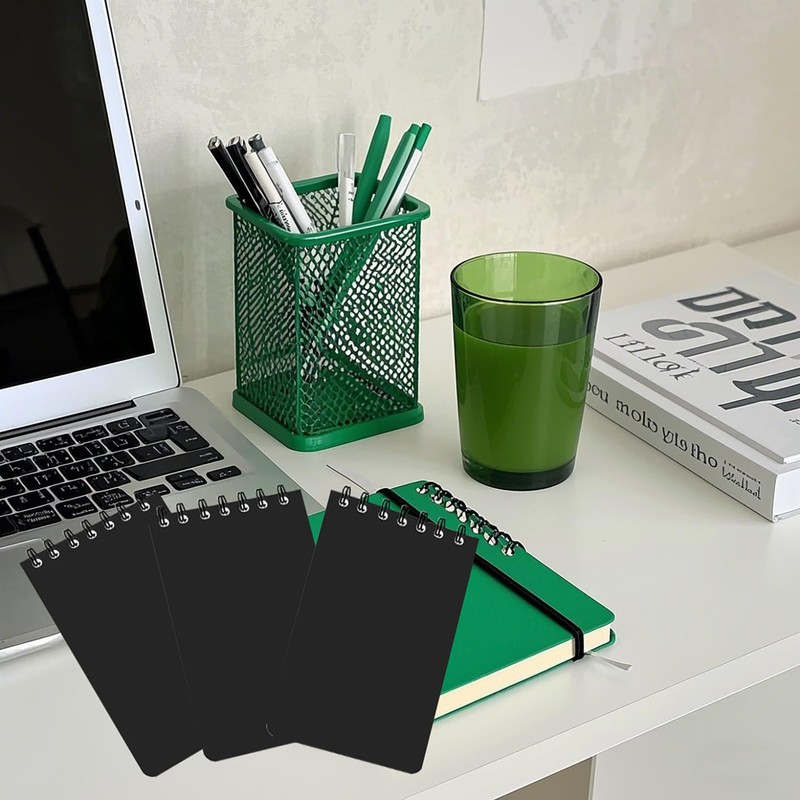 YIHUANYIFA 12pcs Small Spiral Notebook College Ruled 3x5inch Black Mini